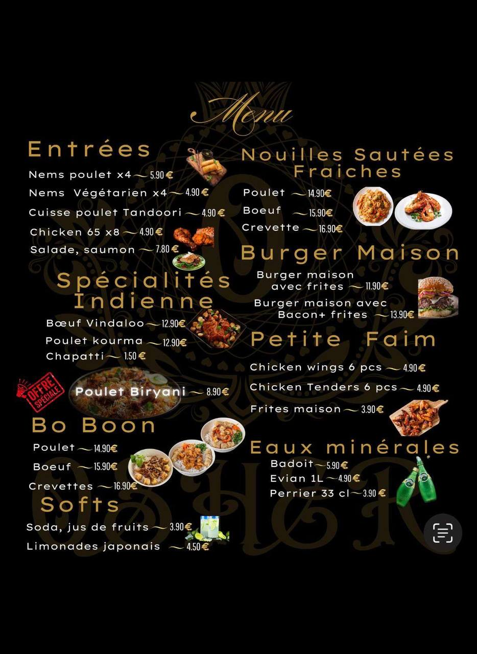 Carte du restaurant OSHER